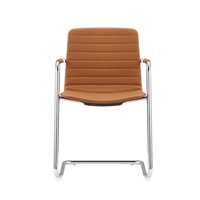 Chaise de bureau côtelée en PU, chaise d'invité de salle d'attente, chaise de conférence, chaise de réception