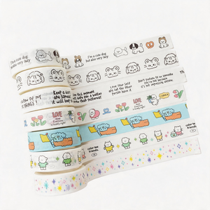 2026 Viral Love <span class=keywords><strong>Yourself</strong></span> Esthétique Étanche Acrylique Washi Tape Guérison Citation & Mignon Bichon Chien Masquage Ruban pour la Journalisation - Product Image 6