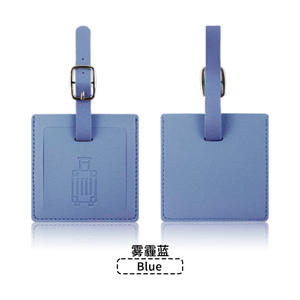 Étiquette de bagage carrée de luxe en cuir PU souple avec porte-nom pour carte d'embarquement - Product Image 6