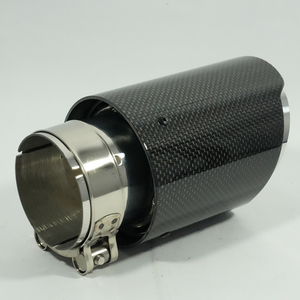 Punta de Escape de Fibra de Carbono de Borde Recto, Punta de Escape Modificada de Fibra de Carbono y Acero Inoxidable - Product Image 4