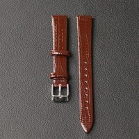 Bracelet de montre en cuir grainé effet lézard brillant de qualité supérieure, à dégagement rapide, avec boucle ardillon, bracelet de remplacement en cuir tendance, OEM