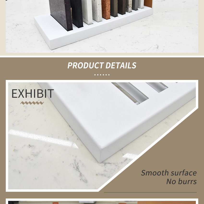 Custom Metal Countertop Showing Mosaic Marble Granite Ceramics Tile Sample Displays Tabletop Stand Quartz Stone Table Rack