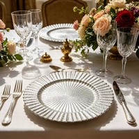 Assiette de présentation en plastique écologique, élégante, dorée, motif soleil, pour la restauration, les hôtels et les banquets