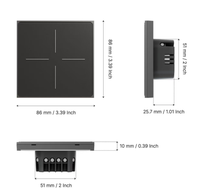Interrupteur mural intelligent Zigbee à détection de présence, contrôle par application, en verre (nécessite une passerelle sans fil) - Conforme aux normes européennes
