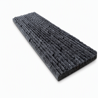 Revêtement mural en ardoise noire naturelle effet cascade 60x15cm, panneaux de pierre empilés ciselés pour murs décoratifs intérieurs et extérieurs, cascades