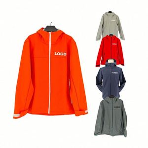 Design 100% Polyester Men's Soft Shell <b>Jacket</b> Breathable Outdoor Blouson with Zipper Closure and Print Pattern Plus Size - Product Image 1