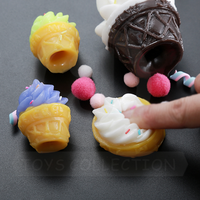 Jouet Squishy Cornet de Glace Coloré avec Confettis, Anti-stress, Cadeau pour Enfants, Idéal pour Fêtes et Magasins de Jouets