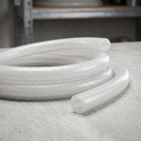 Tuyau en silicone tressé renforcé de qualité alimentaire, résistant aux hautes températures (-40~+260°C), épaisseur de paroi de 1,2 mm, diamètres de 6 mm, 8 mm et 1 pouce, à découper