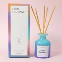 Parfum de maison de bouteille en verre de couleur dégradée de luxe 100ml diffuseur de roseau pour désodorisant