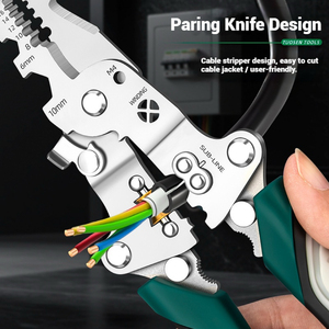 Carbon Steel DIY Multi-Functional Serrated Cutting Cable <b>Long</b> <b>Nose</b> OEM Electrician Folding Wire Stripper Crimping Tools BONA-QZ - Product Image 6
