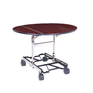 Chariot de service à double plateau rabattable, chariot de service alimentaire mobile pour hôtel - Product Image 4