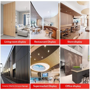 목재 질감 알루미늄 합금 사각 튜브 프로파일, 외관 벽체 칸막이 그릴 자가 설치용 1000 시리즈 - Product Image 2