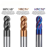 HRC60 Fraise à queue sphérique à 4 cannelures en carbure de tungstène Altin enduit OEM CNC Fraise R0.5-R6.0mm 35/45 Helix