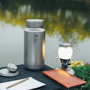 Bouteille d'eau légère et portable en titane à paroi simple, écologique, 900 ml, anti-fuite, pour le camping en plein air, la salle de sport et les sports - Product Image 5