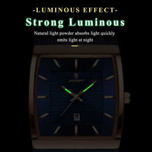 POEDAGAR 885 esfera cuadrada diseño único moda relojes de cuarzo de lujo <span class=keywords><strong>Reloj</strong></span> hombres luminoso impermeable malla <span class=keywords><strong>Reloj</strong></span> de acero inoxidable - Product Image 5
