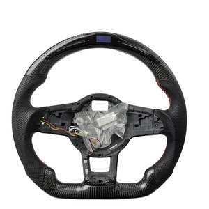 Volant sport en cuir et fibre de carbone pour VW Golf MK4-MK8 <span class=keywords><strong>Caddy</strong></span> Jetta Scirocco Polo Vento Arteon avec lumières LED - Product Image 1
