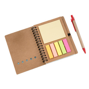 Blocco Note Adesivo Riutilizzabile e Taccuino a Spirale Piccolo in Carta Kraft Personalizzabile con Logo - Vendita all'Ingrosso - Product Image 1