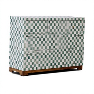 Elegant Bone Inlay Bedroom Cabinet Handmade Wooden Drawer <b>Chest</b> Custom Living Room Cabinet with 4 Drawers Modern Furniture - Product Image 1