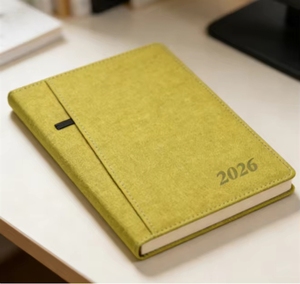 Carnet de notes en cuir PU format A5 2026 pour le commerce extérieur, agenda en anglais pur, en stock - Product Image 2