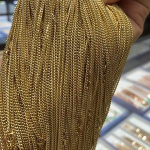 Xinflyラグジュアリーソリッドリアル14kゴールド1.3mm 2.1mmマイアミキューバンリンクネックレス男性女性調節可能なカスタム - Product Image 2