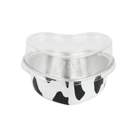 Moule à gâteau de qualité alimentaire en gros à bas prix couleur 3.5oz mini tasse de cuisson en feuille d'aluminium en forme de coeur