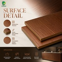 Panneau MDF mélaminé Jinbase 18 mm, micro-strié marron cuivré, E0, 1220x2440 mm, panneau de fibres à densité moyenne stratifié mélamine pour