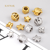 Perles entretoises KAVNAR 10 mm en acier inoxydable à grand trou pour la fabrication de bijoux, vente en gros, artisanat DIY