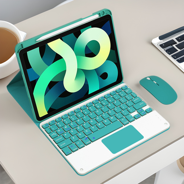 JUNCHI Magnetic Keyboard Case Trackpad Multi-Angle Stand Pencil Holder Full Protection Silicone Shell iPad Pro 11 Inch