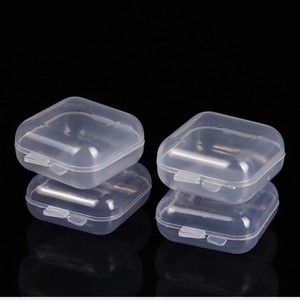 Transparent Square <b>Plastic</b> Storage <b>Box</b> For Jewelry Earrings Ring USB Drive SIM Card Small Size Covered Design - Product Image 2