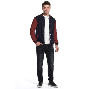 Veste de sport personnalisée en tricot polyester/coton d'hiver, faite à la main, avec des fils fins, design à rayures blanches, haute qualité, pour hommes, taille plus - Product Image 1