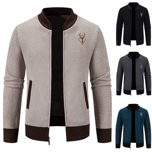 <span class=keywords><strong>Pull</strong></span> personnalisé 2026 en velours épais, style décontracté pour <span class=keywords><strong>homme</strong></span>, fermeture éclair intégrale, style coréen, cardigan en tricot, <span class=keywords><strong>pull</strong></span> <span class=keywords><strong>chaud</strong></span> - Product Image 2