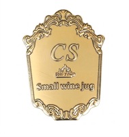 Étiquette de bouteille de vin en métal gaufré en aluminium souple personnalisée, autocollante, pour bouteille de liqueur ronde