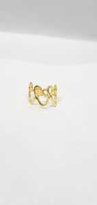 Gold Abstract Wavy <b>Ring</b> - Squiggle Wire <b>Statement</b> <b>Ring</b> - Modern Minimalist Zig Zag Band - Product Image 5