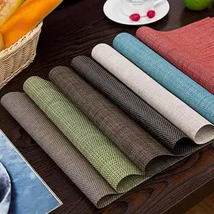 STARUNK Vinyl Placemats Heat Insulation Eco- Friendly Dining Table Mats Washable High Quality PVC Woven Placemat