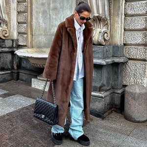 Nuovo Cappotto Lungo Invernale <span class=keywords><strong>da</strong></span> Donna in Pelliccia Sintetica Effetto <span class=keywords><strong>Visone</strong></span> - Product Image 3