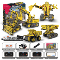 Juego de Construcción Educativo 5 en 1 con Control Remoto, Bloques de Plástico, Funciona con Batería, Juguete STEM para Niños