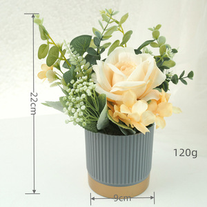 Decorative <b>Small</b> Artificial Flowers With Plastic <b>Pot</b> Simulated Potted Ornament Artificial Flowers With Plastic <b>Pot</b> - Product Image 6