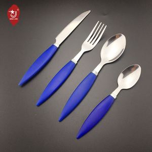 Ensemble de couverts en acier inoxydable avec manche pointu en plastique créatif, cuillère et fourchette, vente en gros - Product Image 2