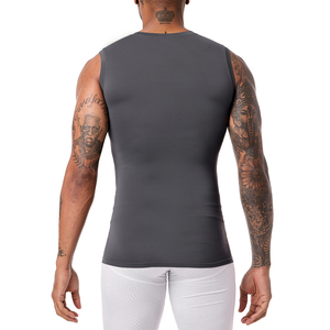 Camicia sportiva da uomo bianca con bombole da uomo senza maniche - Product Image 4