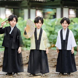 Costume Tradizionale Giapponese per Bambini, Kimono <span class=keywords><strong>Samurai</strong></span>, Set Cardigan per Ragazzi, Abbigliamento per Spettacoli Teatrali - Product Image 2