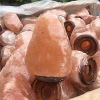 Lampu Garam Kristal Alami Grosir, Garam Batu Himalaya Pink dengan Saklar Peredup, Asli dari Pakistan, Dekorasi Feng Shui