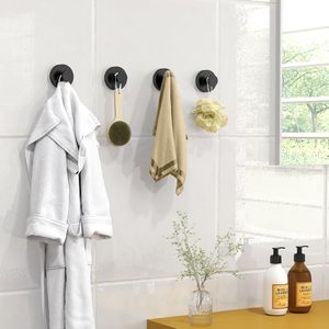 Hot Selling Silver Black Wall Mounted <b>Hook</b> Metal <b>Suction</b> Cup <b>Hooks</b> No Drilling Adhesive Vacuum <b>Suction</b> Cup Detachable <b>Hook</b> - Product Image 2
