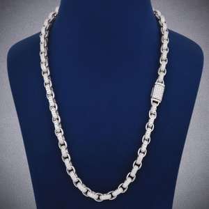 Collar de Cadena Miami de Plata de Ley 925 Hecho a Mano con Eslabones Cúbicos de Lujo para Hombre, Diamante Cultivado en Laboratorio VVS, Regalo de Boda, Fiesta - Product Image 5