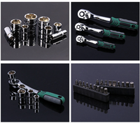 Ensemble d'outils de réparation automobile OEM 82 pièces en acier au chrome-vanadium, clé à cliquet 1/4 et 1/2 pouce, kit de tournevis, coffret de rangement rigide