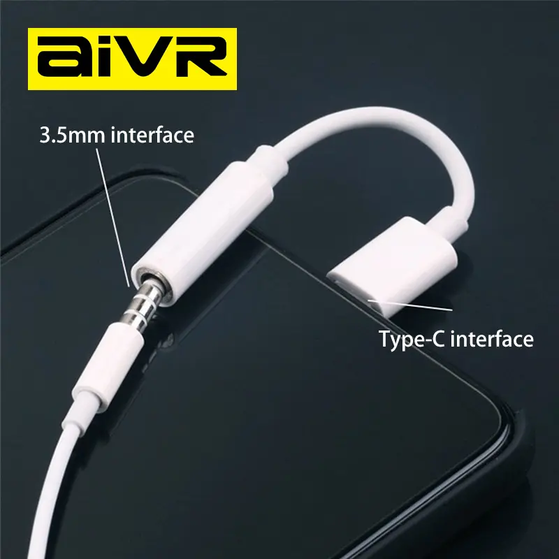 AIVR tipi c için 3.5mm Jack kulaklık adaptörü USB C için 3.5mm ses Aux kablosu Huawei P30 P20 Pro Xiaomi Mi 9 8 Oneplus 7 7t