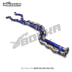 Tubo Intermedio de Longitud Igual para BMW M3/M4 F80/F82 3.0T 2014-2019, Tubo de Escape Boska Racing M3 de Titanio de 70 mm/2.75 Pulgadas, Tubos en X - Product Image 6