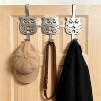 DaS Creative Home Crochets de rangement en métal, crochets de cuisine, crochets de salle de bain en forme de hibou