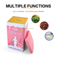 Boîte en fer blanc carrée de qualité alimentaire JYB, conteneur métallique pour poudre, fond profond, pour lait en poudre, thé, café en grains