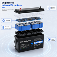 Batterie au lithium LiFePO4 12,8 V 300 Ah 3840 Wh certifiée CE RoHS, stock UE disponible, cycle profond, BMS intelligent, stockage solaire domestique