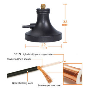 Base magnétique d'aspiration d'antenne de routeur <span class=keywords><strong>Wifi</strong></span> avec connecteur SMA de câble RG174 pour antenne de tige en caoutchouc - Product Image 3